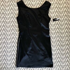 Jump Girl sleeveless little black dress with low back cut out and side zipper